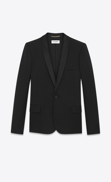 Shawl collar tuxedo jacket in grain de poudre Saint Laurent